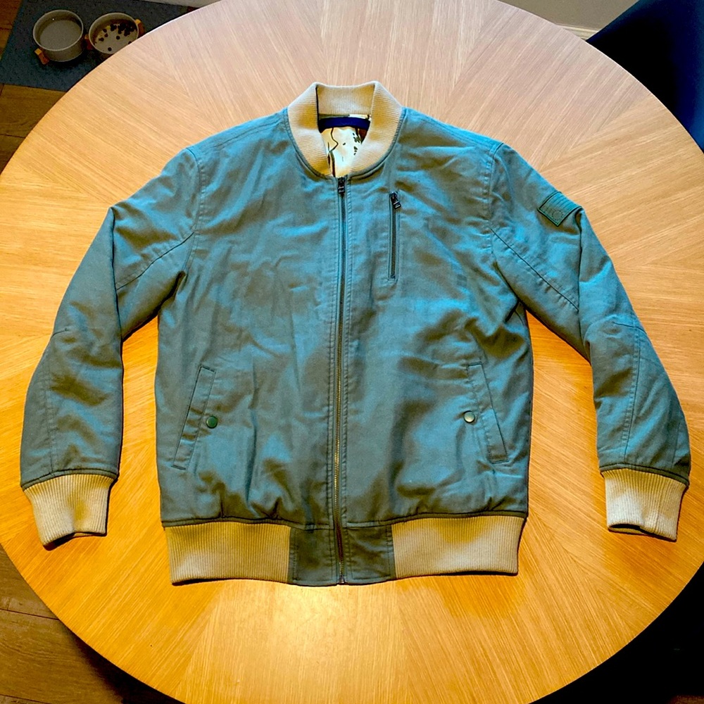 Black Scale Army Green Bomber Jacket